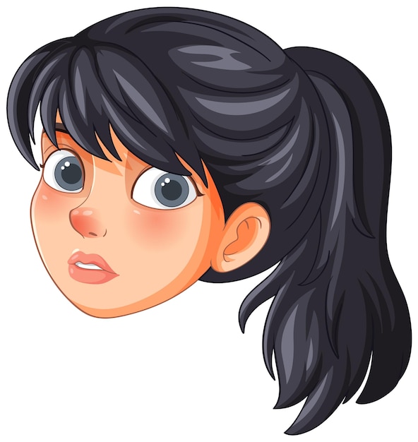 Free Vector surprised girl with ponytail