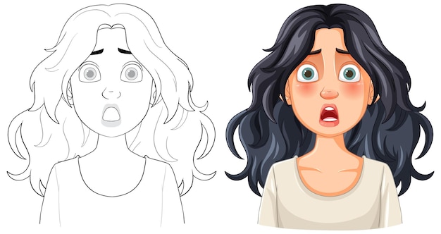 Free Vector surprised woman vector illustration