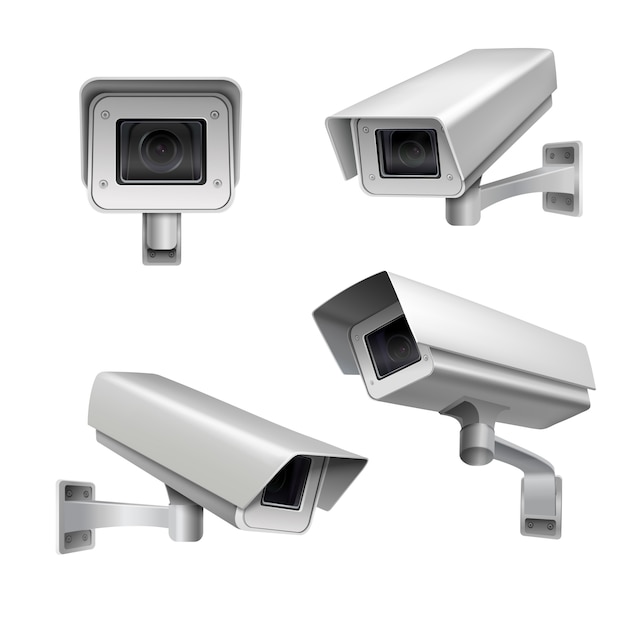 Free Vector surveillance camera set