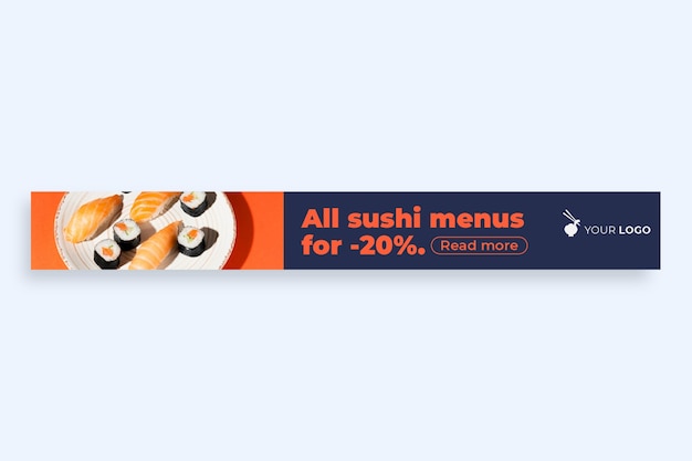 Sushi banner template design