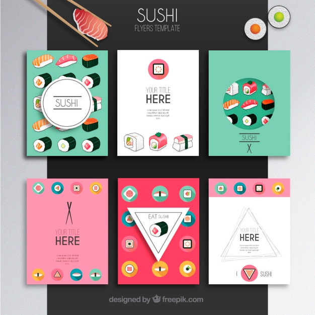 Free Vector sushi flyers template