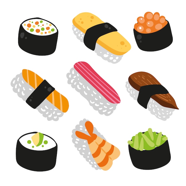 Sushi icons collection