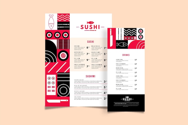 Sushi menu template