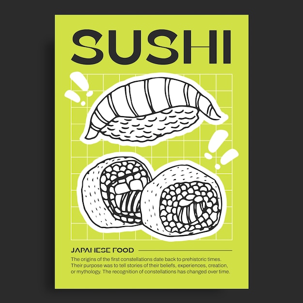 Sushi poster template design