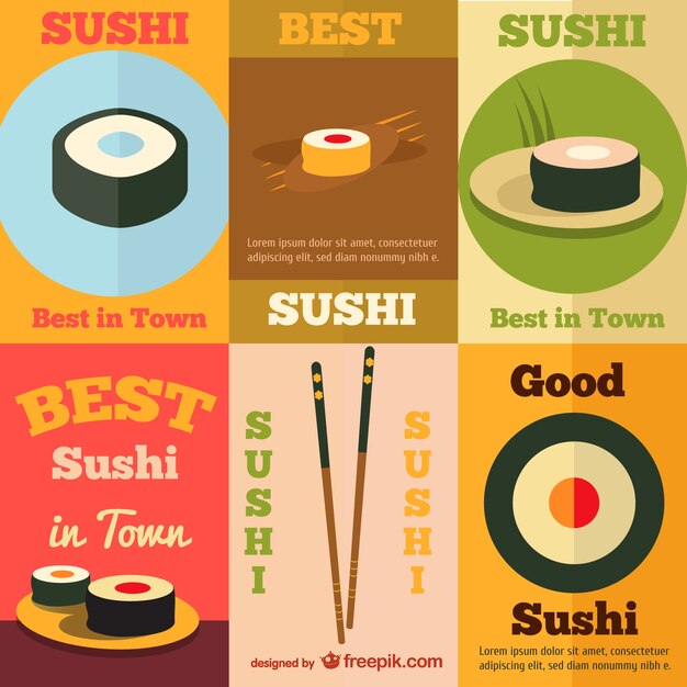 Sushi retro poster art