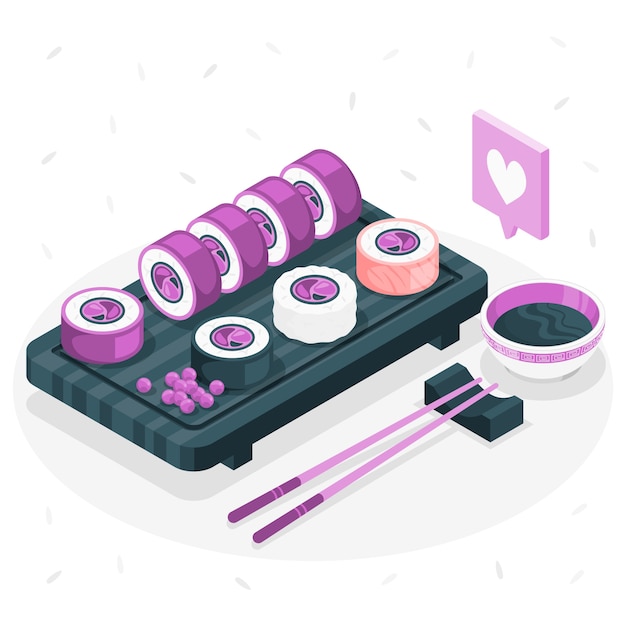 Free Vector sushi roll concept illustration