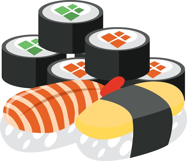 Free Vector sushi and sashimi cartoon