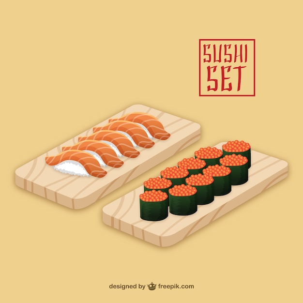 Free Vector sushi set