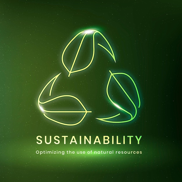 Sustainability environmental logo vector with text