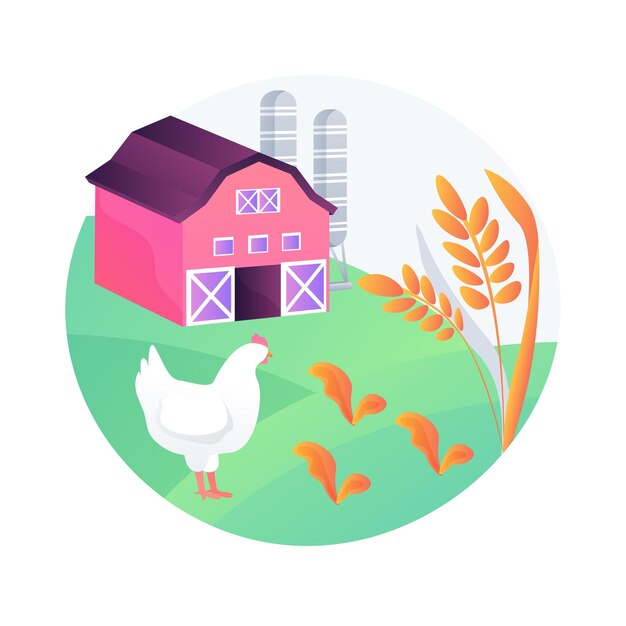 Sustainable agriculture abstract concept vector illustration. farming process, sustainable food system, ecology oriented growing, natural resources, soil regeneration, watering abstract metaphor.