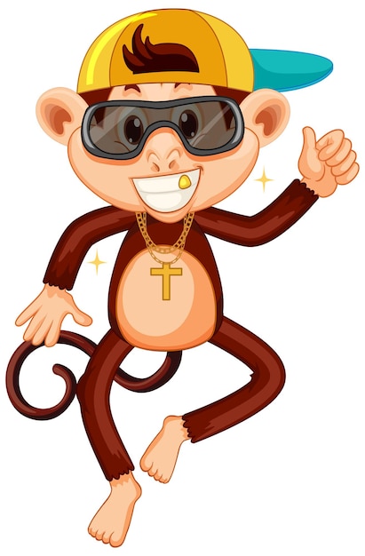 Free Vector swag monkey cartoon character