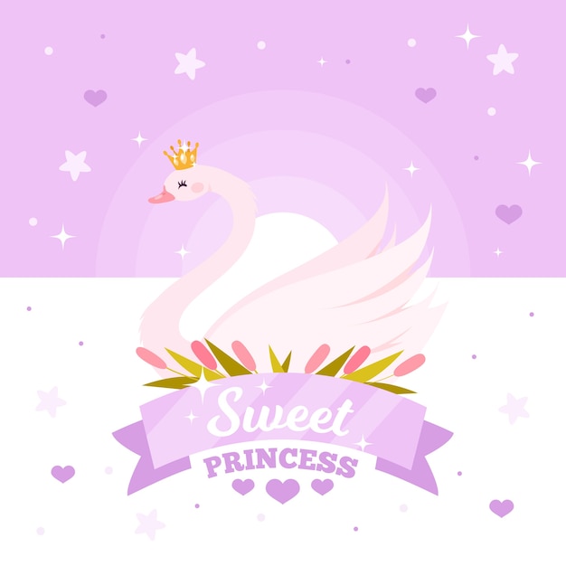 Free Vector swan princess concept