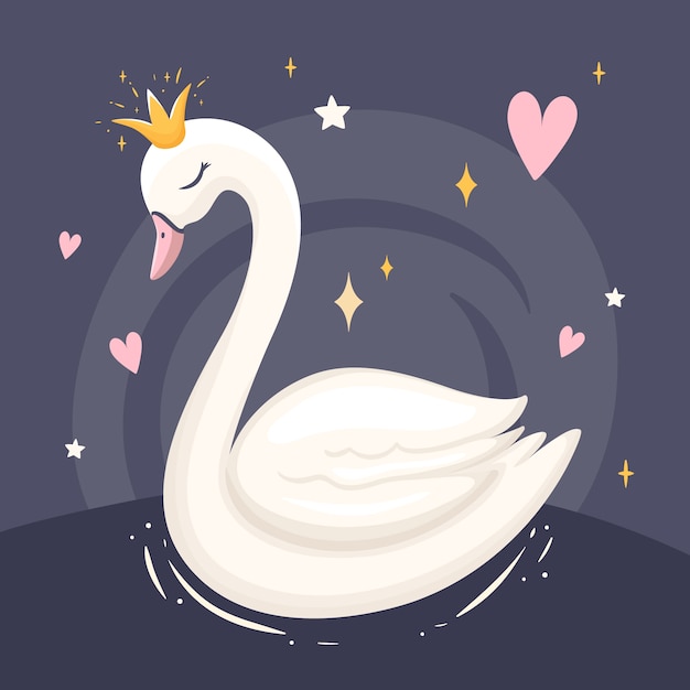 Free Vector swan princess concept