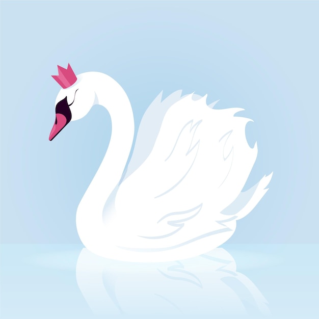 Free Vector swan princess concept