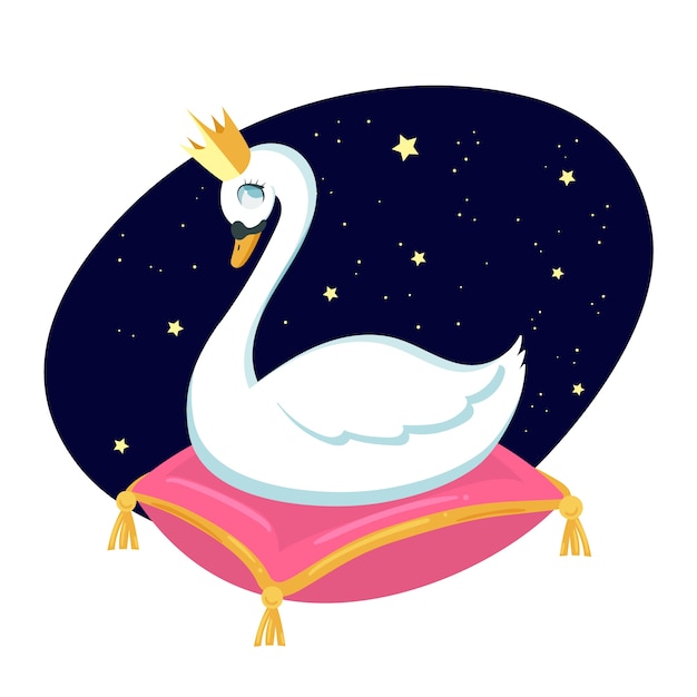 Free Vector swan princess illustrated design