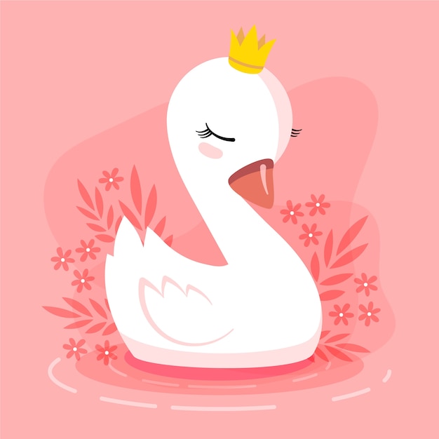 Free Vector swan princess illustration