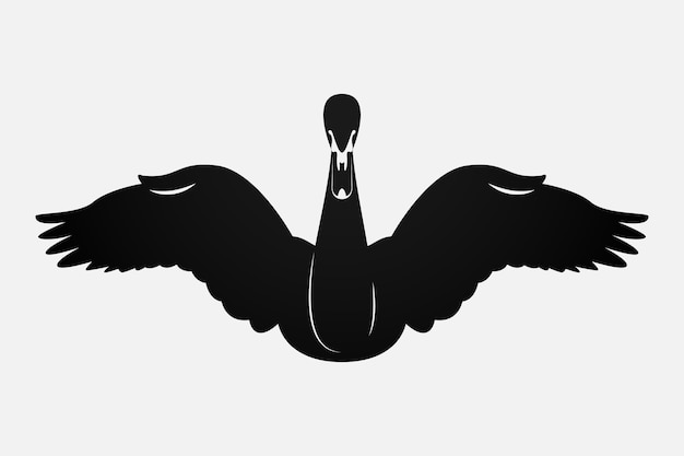 Free vector swan silhouette concept