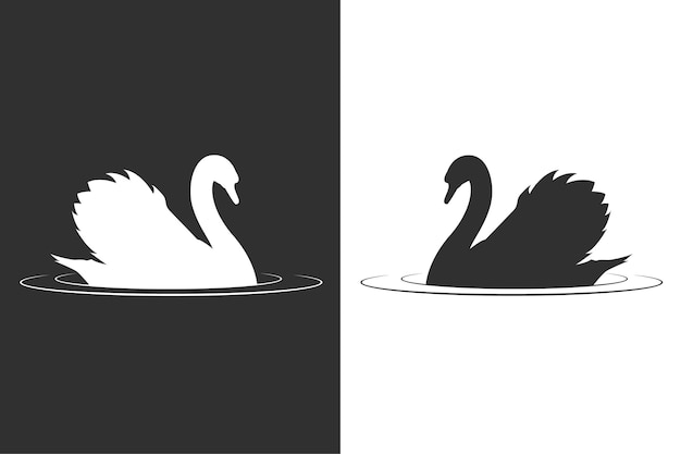 Free Vector swan silhouette concept