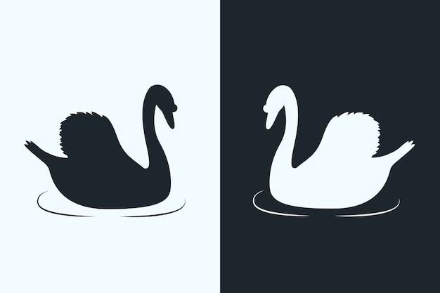 Swan silhouette in two versions