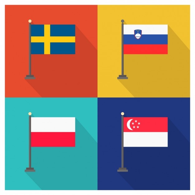 Free Vector swede slovenia poland singapur