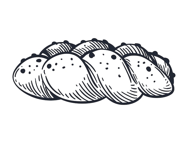 Free Vector sweet bread pastry product hand draw