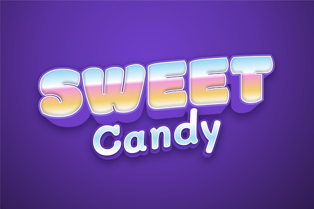 Free Vector sweet candy text effect design