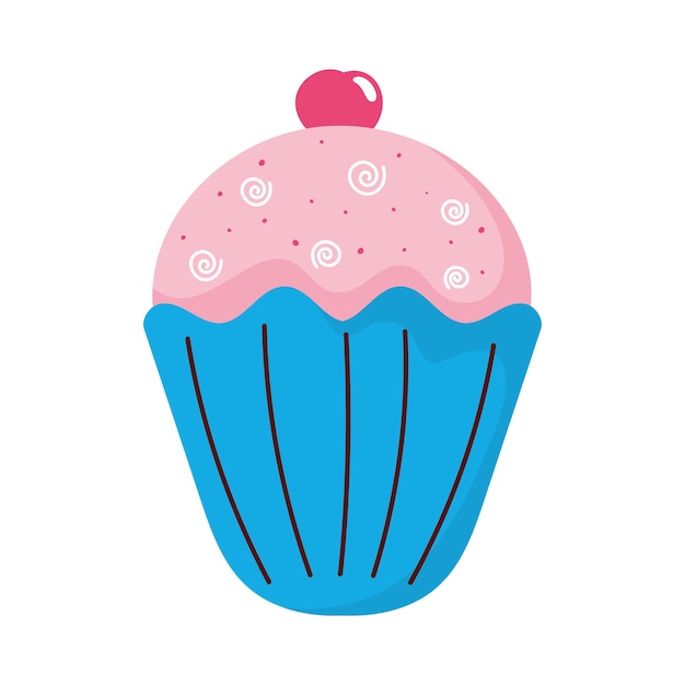 Free Vector sweet cupcake with berry