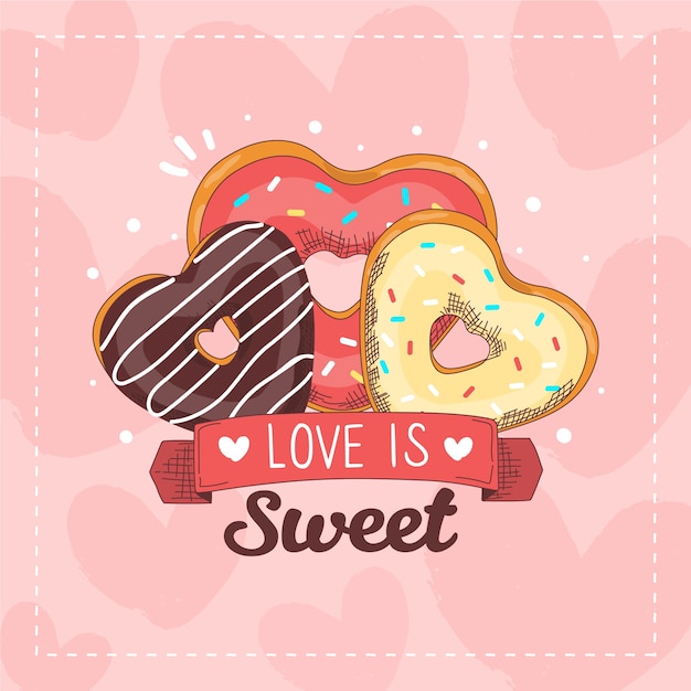 Free Vector sweet doughnuts background concept