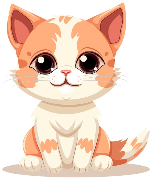 Free Vector sweet eyed kitten cartoon character