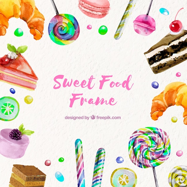 Free Vector sweet food frame background