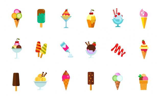 Sweet food icon set