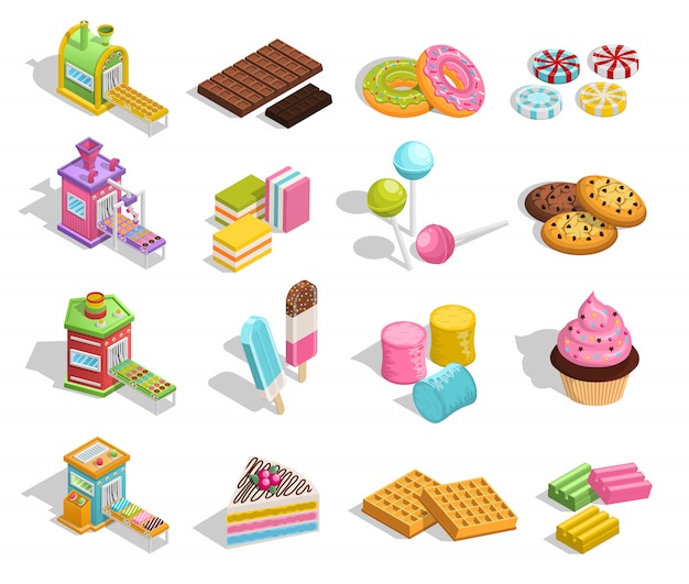 Free Vector sweet goods pastry collection