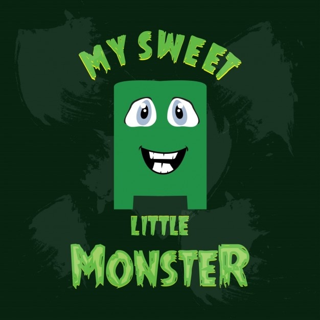 Free Vector sweet green monster