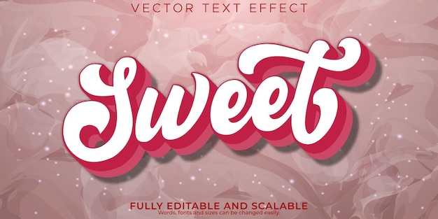 Sweet pink text effect editable light and soft text style