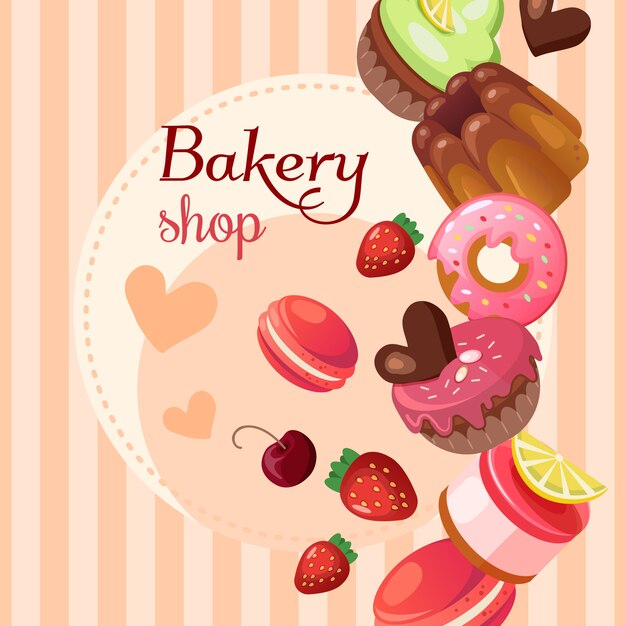 Sweet shop background illustration