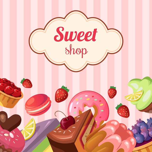 Sweet shop background illustration