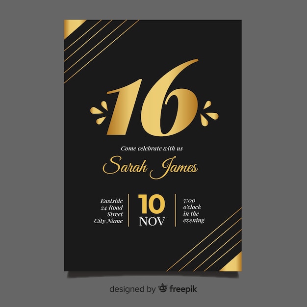 Sweet sixteen birthday invitation