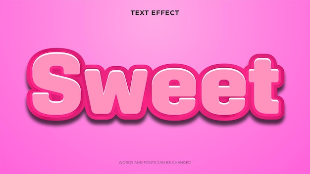 Sweet text effect, editable 3d style text effect