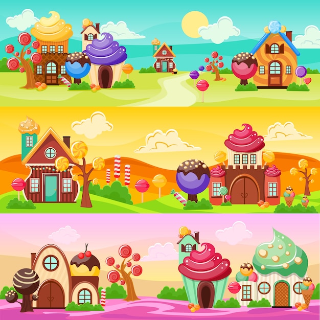 Sweets Landscape Banners Set