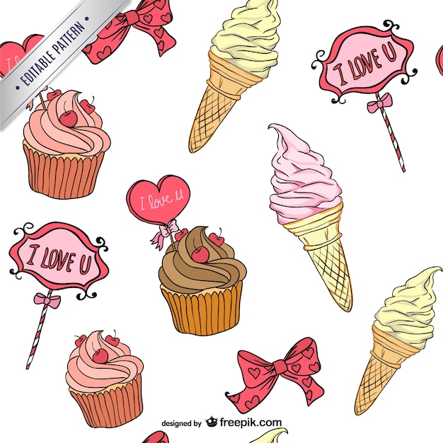 Free Vector sweets pattern