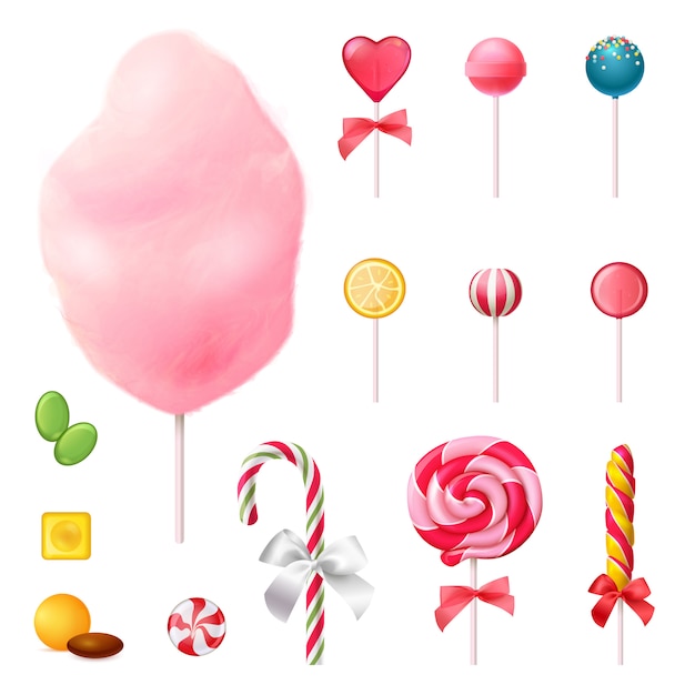 Sweets Realistic Icons Set