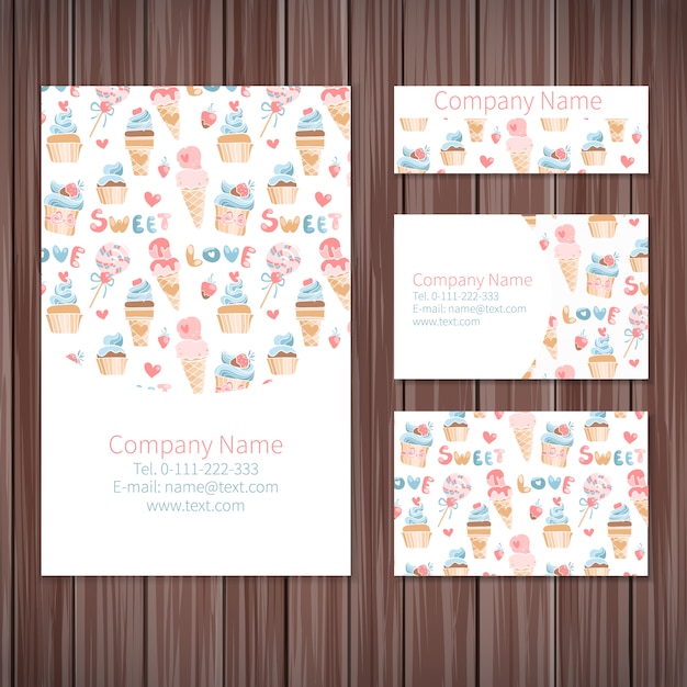 Free vector sweets stationery design