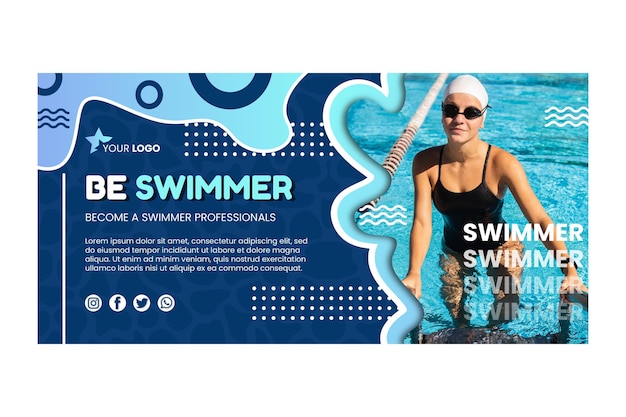 Swimming banner template