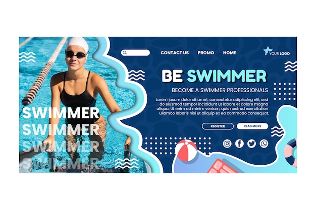 Swimming landing page template