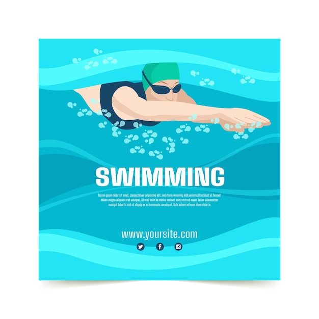 Swimming lessons print template