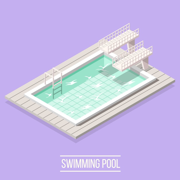 Swimming Pool Isometric  