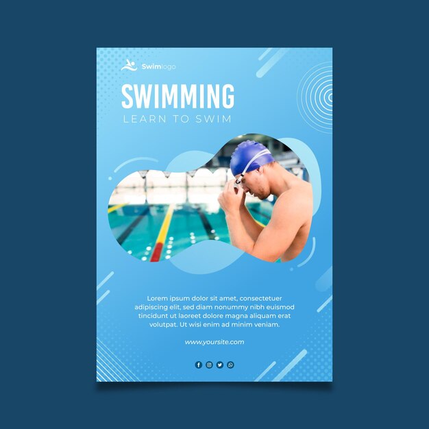 Swimming poster template