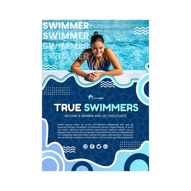 Swimming poster template