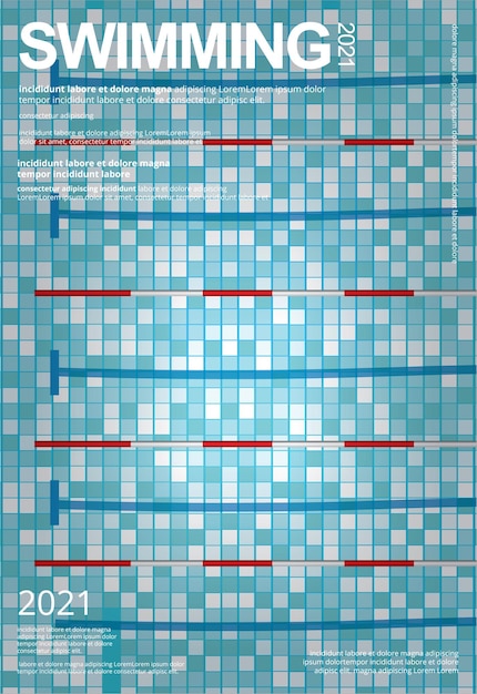 Free Vector swimming sports poster template