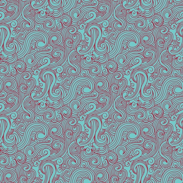 Free Vector swirl red and light blue drawn pattern